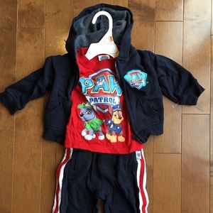 Paw Patrol 3 Piece Outfit Set Size 12 Months